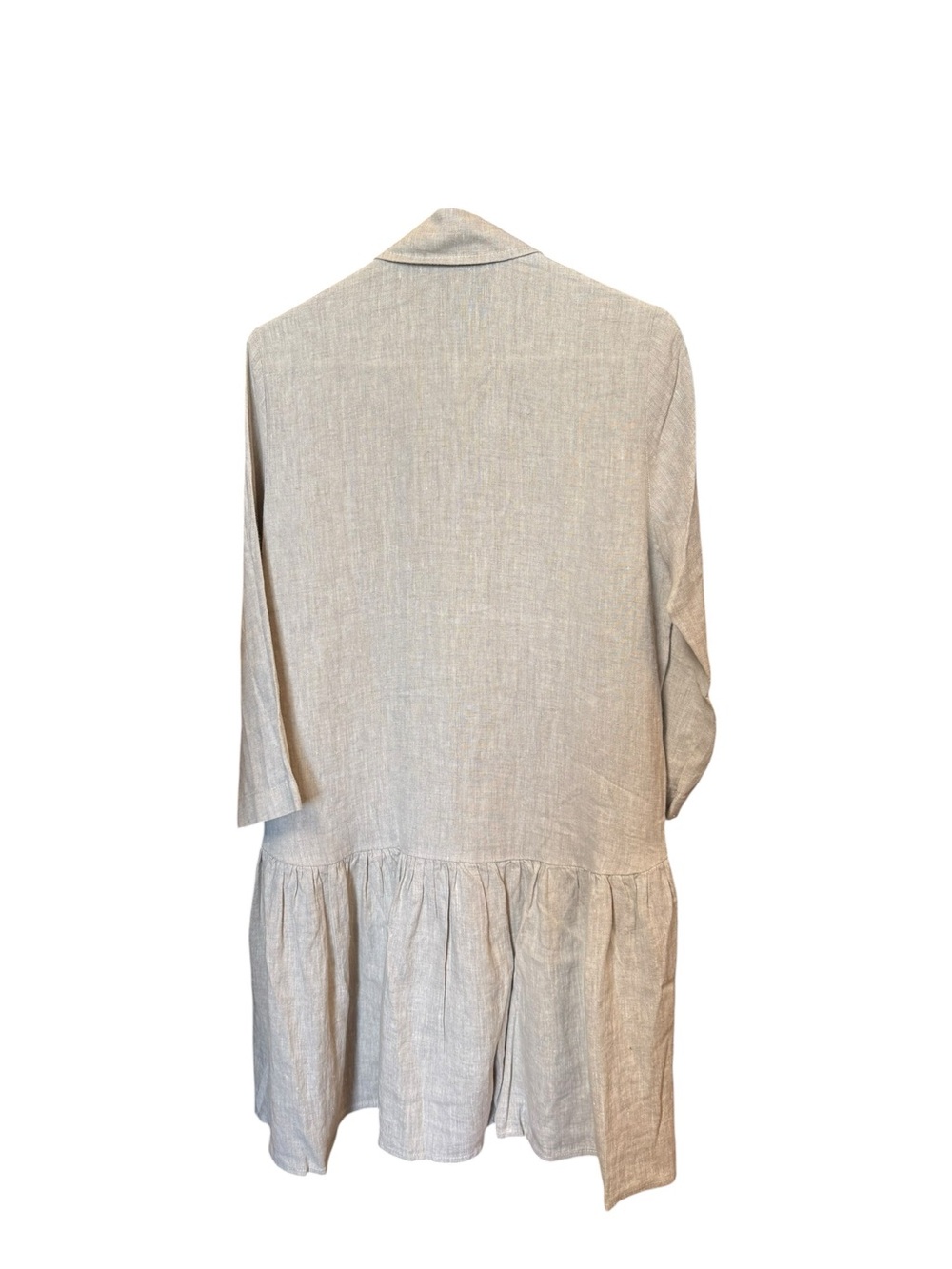 Crown Linen Designs New Linen Shirt Dress Tunic Beige Size S - Picture 3 of 8